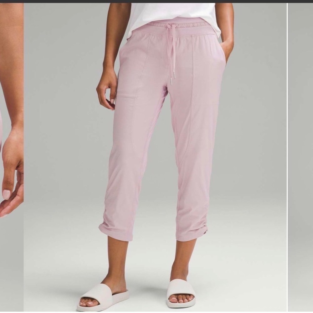Lululemon Dance Studio Crop Pink Peony Mid Rise Lightweight Jogger 8